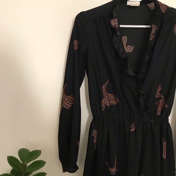 Vintage Long Sleeve Patterned Dress - Picture 3 of 6